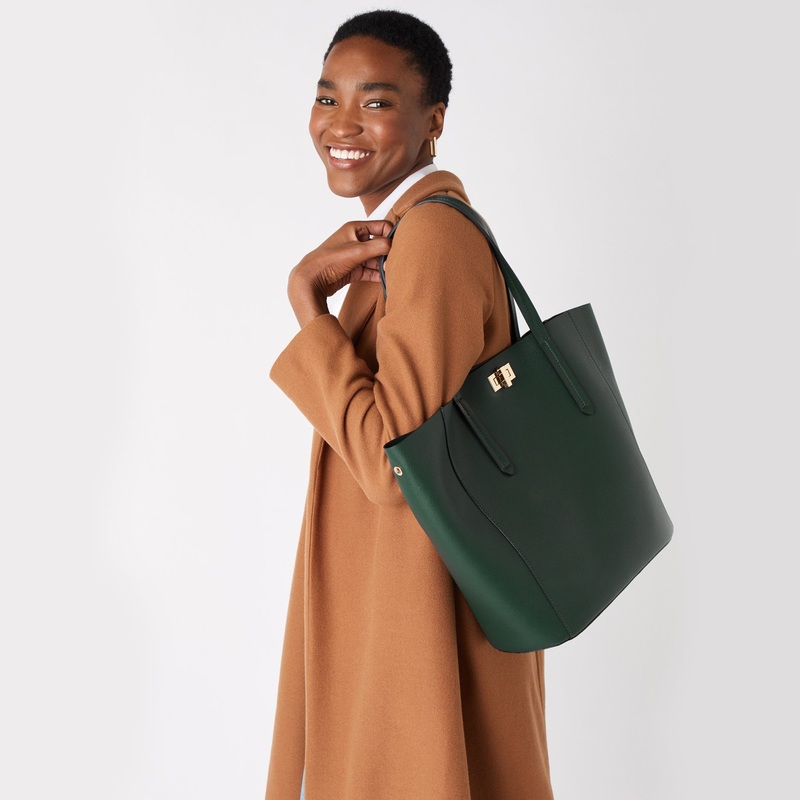 Accessorize London Women's Faux Leather Kayle Curve Tote Bag