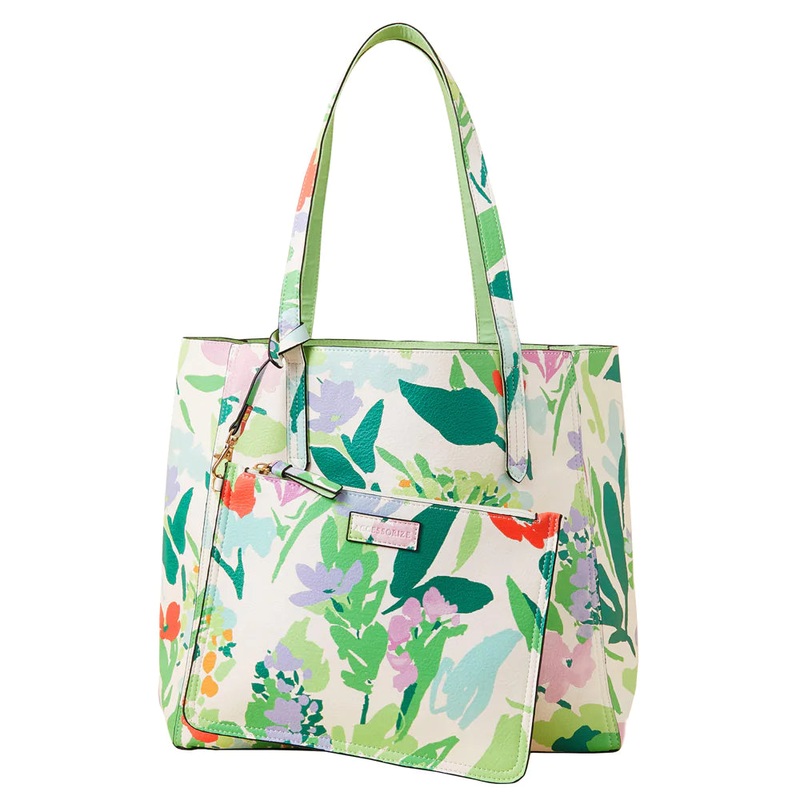 Accessorize London Women's Faux Leather Multi Floral Printed Shopper Bag With Pouch