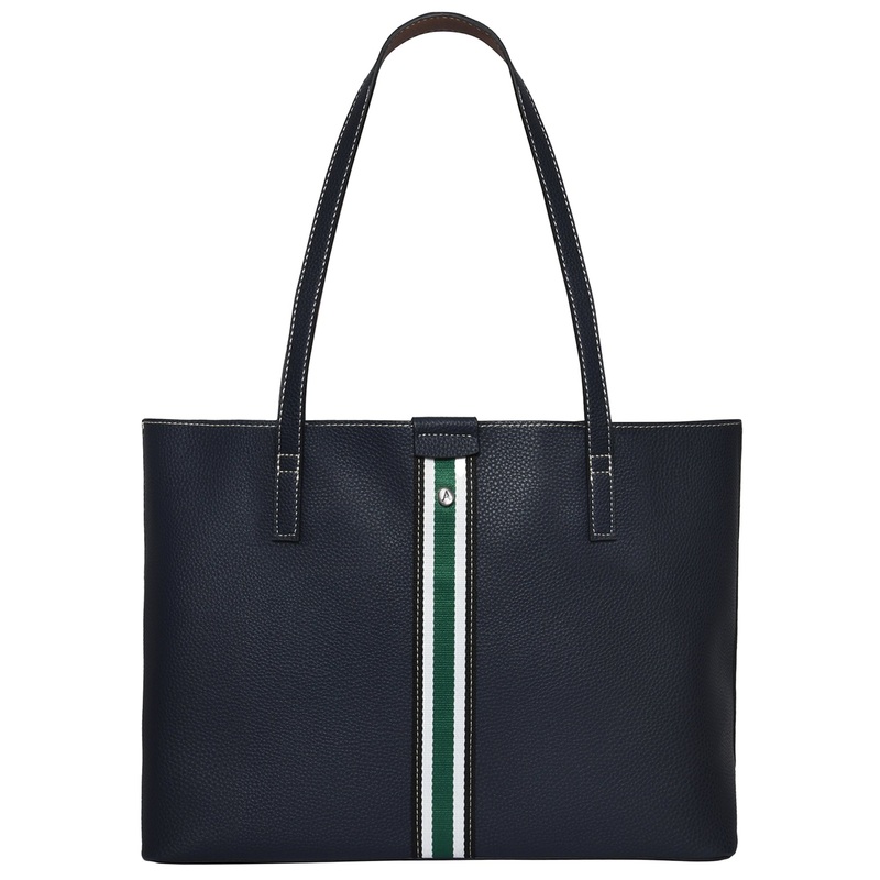 Accessorize London Women's Faux Leather Navy Cambridge Tote