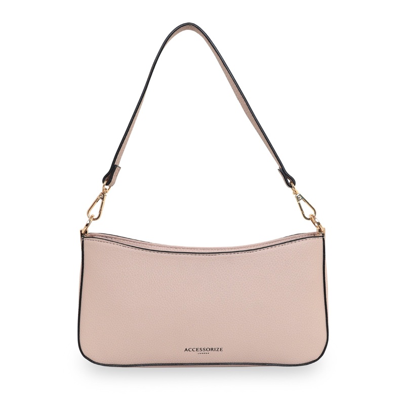 Accessorize London Women's Faux Leather Nude Roxanne Shoulder Bag