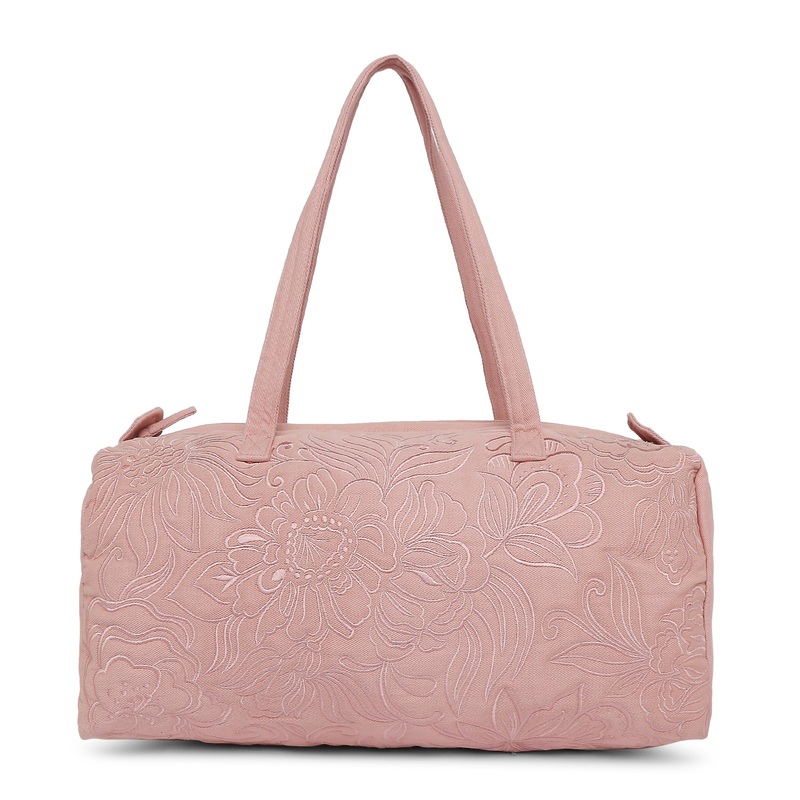 Accessorize London Women's Pure Organic Cotton Pink Floral Weekender Bag