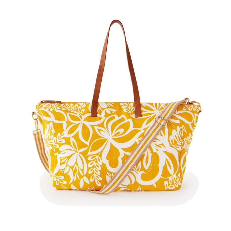 Accessorize London Women's yellow Perla Print Weekender Bag