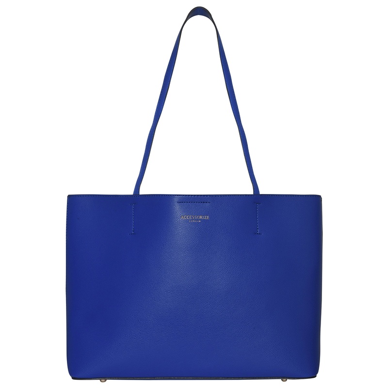 Accessorize London Women's Faux Leather Blue Leo Tote Bag