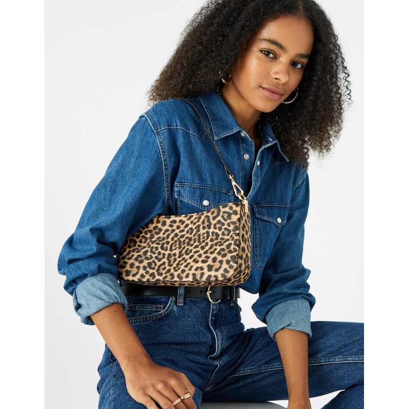 Accessorize London Women's Leopard Print Roxanne Shoulder Bag