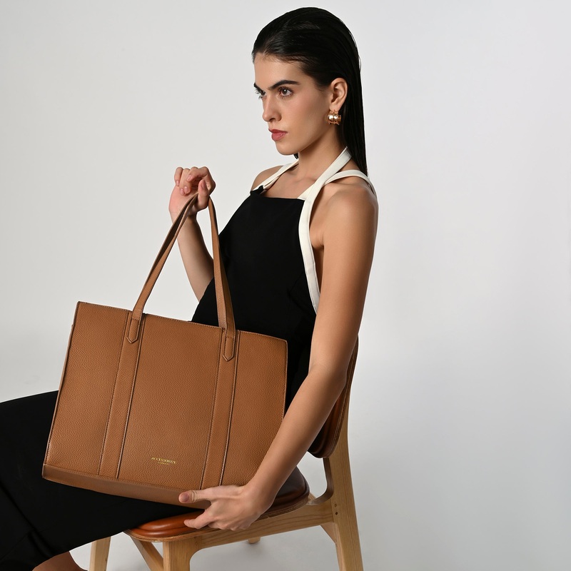 Brown Ultimate Everyday Rosea Double Pocket Zipper Tote