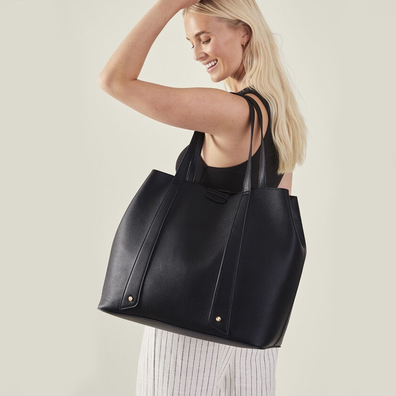Accessorize London Women's Black Evie Large Shoulder Bag