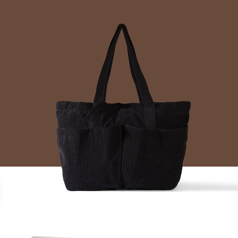 Accessorize London Women's Black Large Cord Shopper Bag