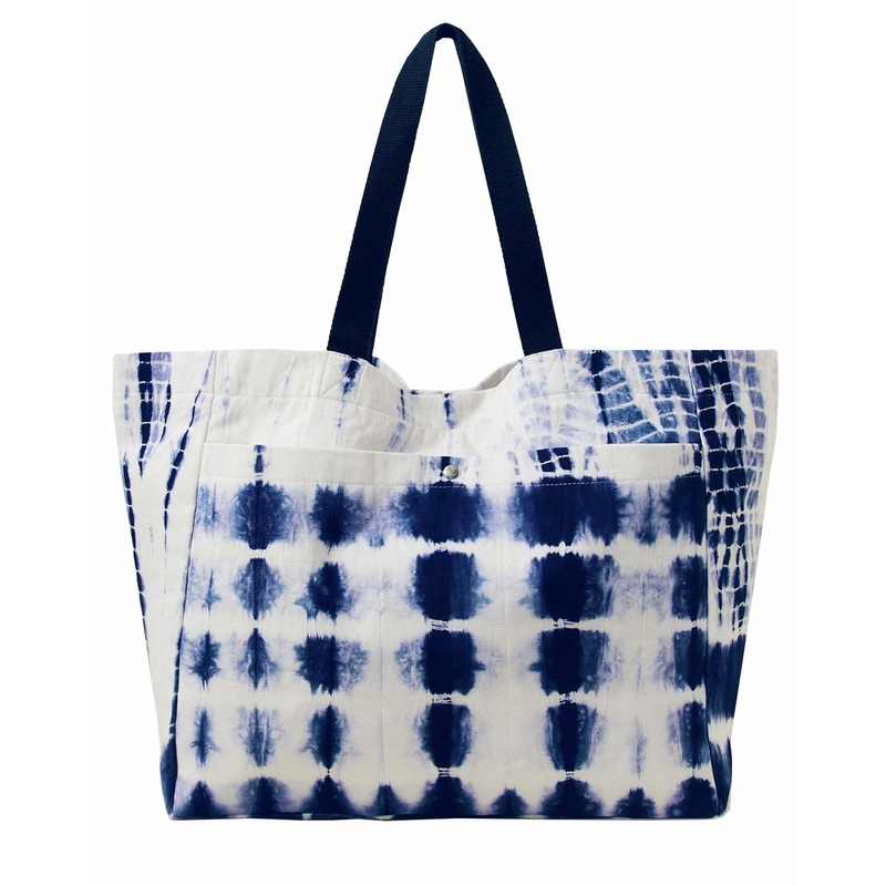 Accessorize London Women's Blue Tie Dye Large Shopper Bag