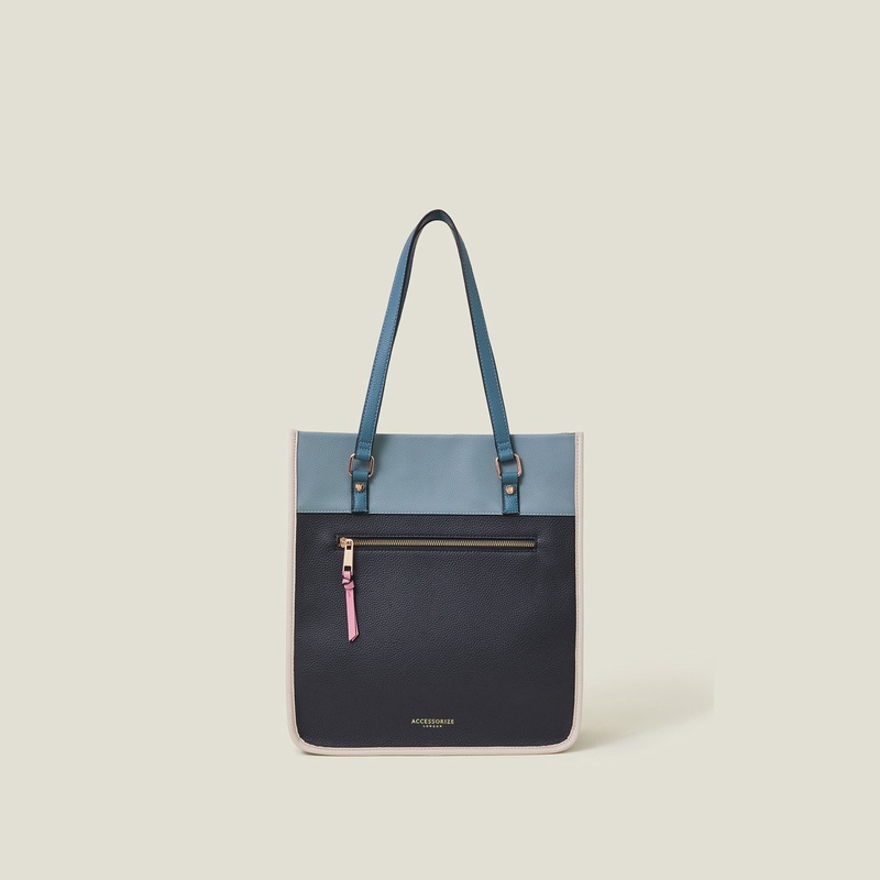 Navy Blue Colour Block Shoulder Bag