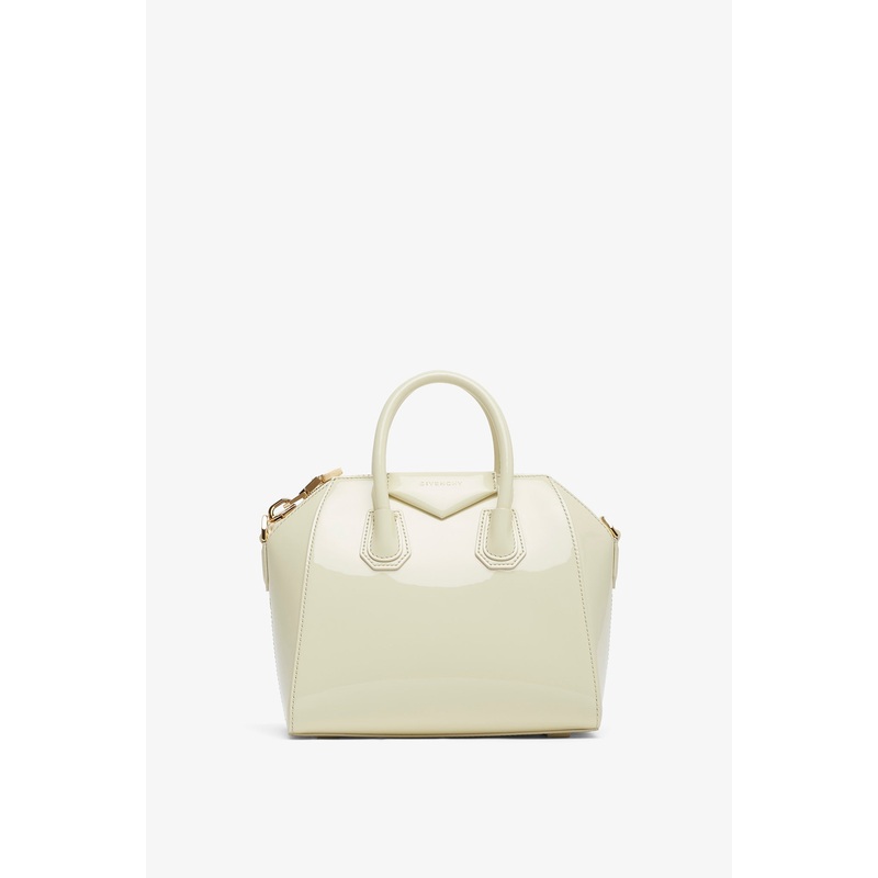 Antigona mini cream patent bag