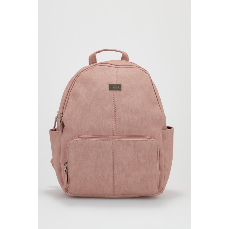 Linen Look Round Top Backpack