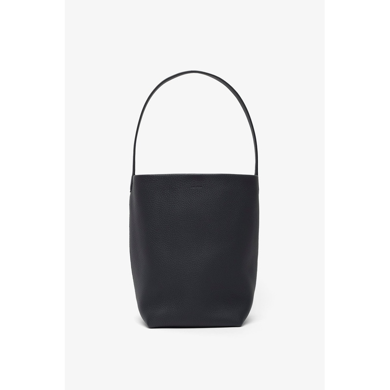 Medium N/S dark pine leather tote bag