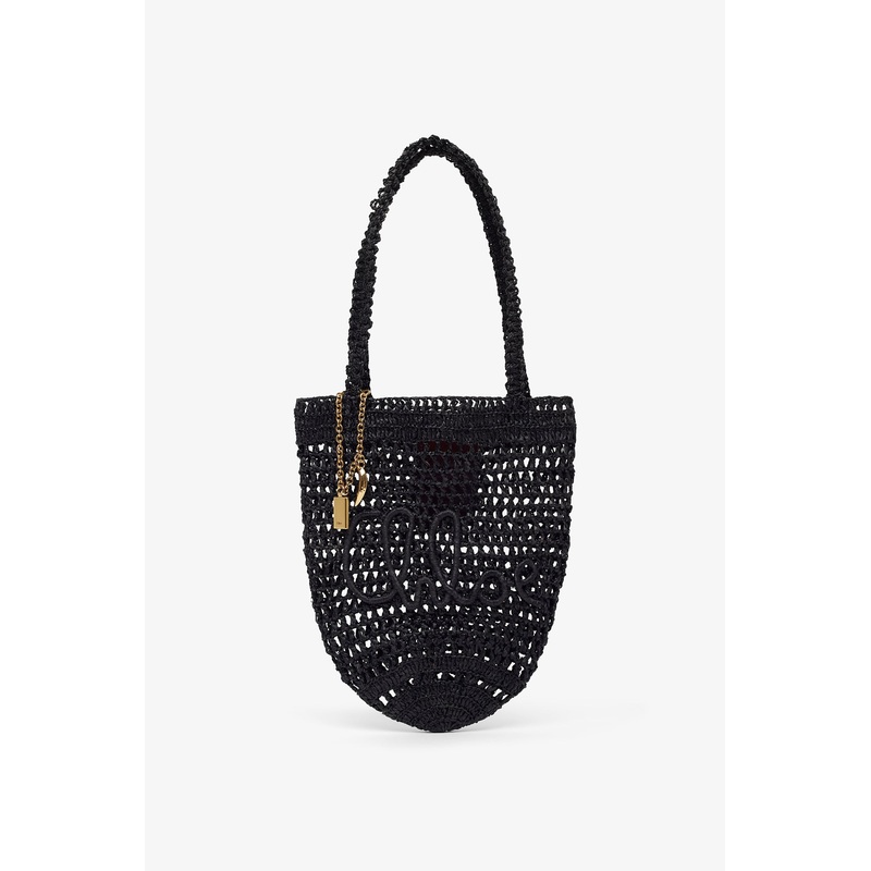 Summer banana small black tote bag
