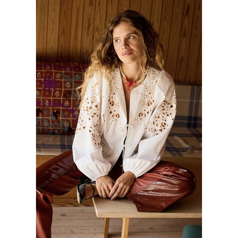 Denim Blouse Se1 Magdalena Top Ecru