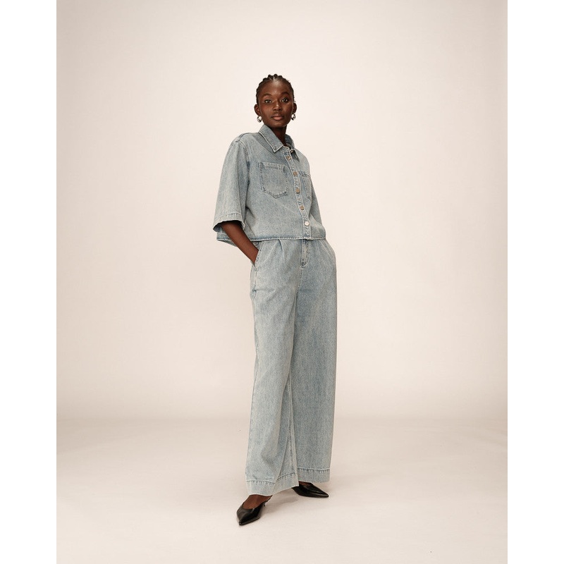 Jeans Pompon Sky-Blue