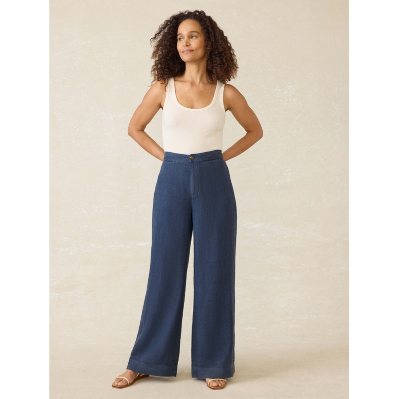 Sun Strider Linen Pant Wbs2536 Deep-Sea-Navy