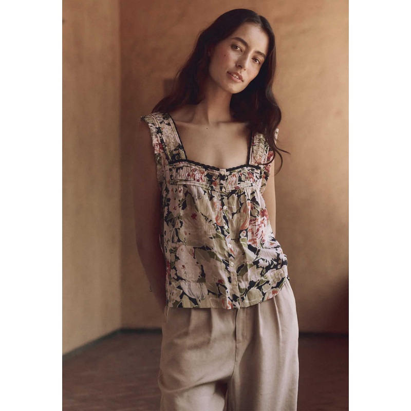 Tank T1420435vr Victorian Pleat Vintage-Rose-Print