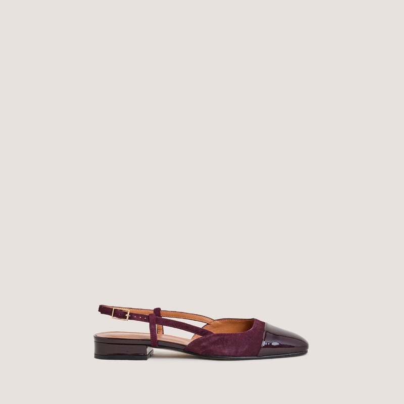 264-s Dhapou Vernis/velour Bordeaux-bordeaux