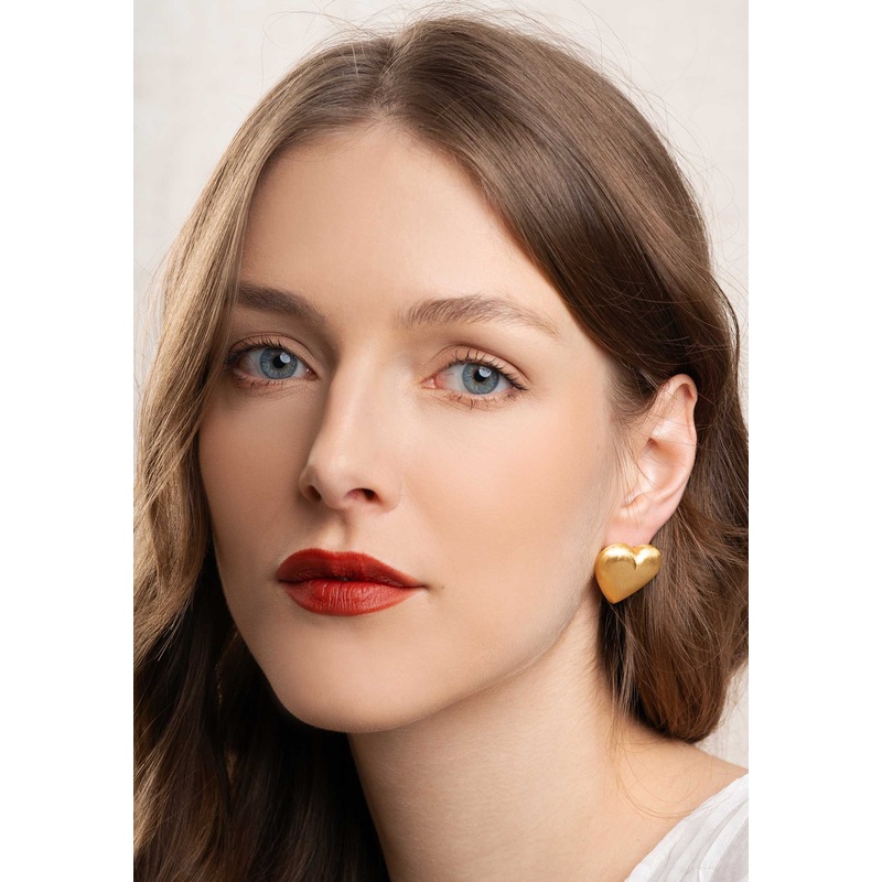 Earring Chrome He Chrome Heart Gold