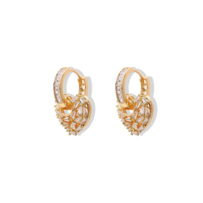 Earring Puzzle He Puzzle Heart Gold