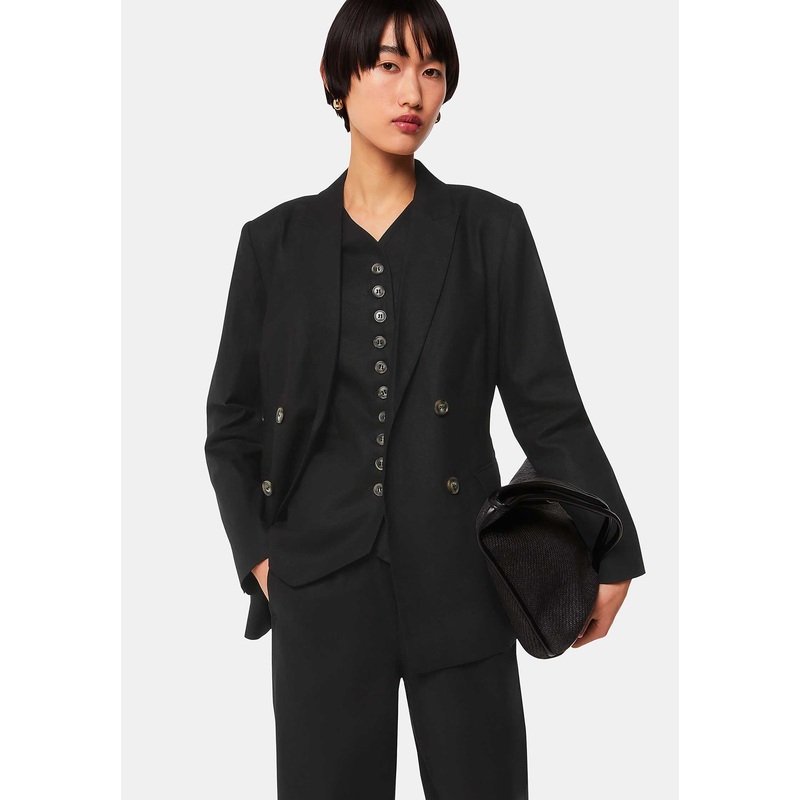 Lindsey Linen Blend Blazer 38547 Black