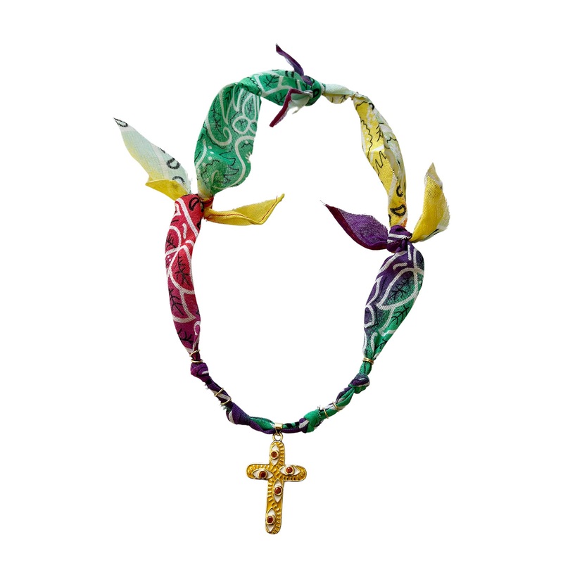 Necklace Good Multi V Good Multi Vert Croix-Oeil