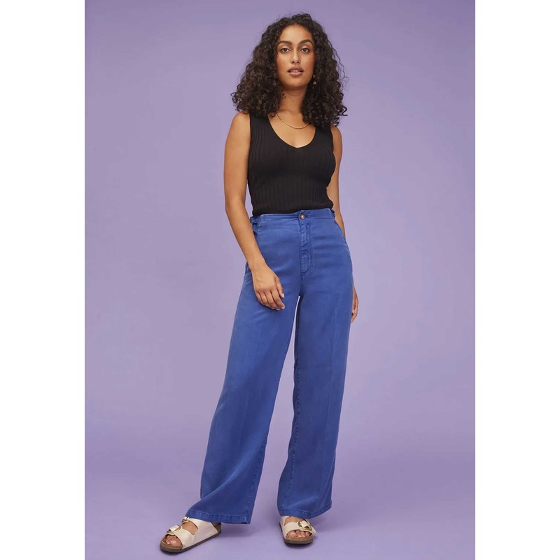 Pants Tulum Tencel Po1123-231 Bleu-Garage