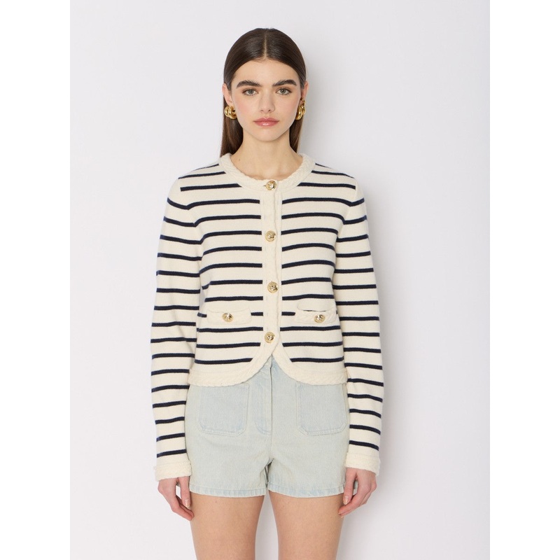 Cardigan 20mgloria Offwhite-navy-Stripe
