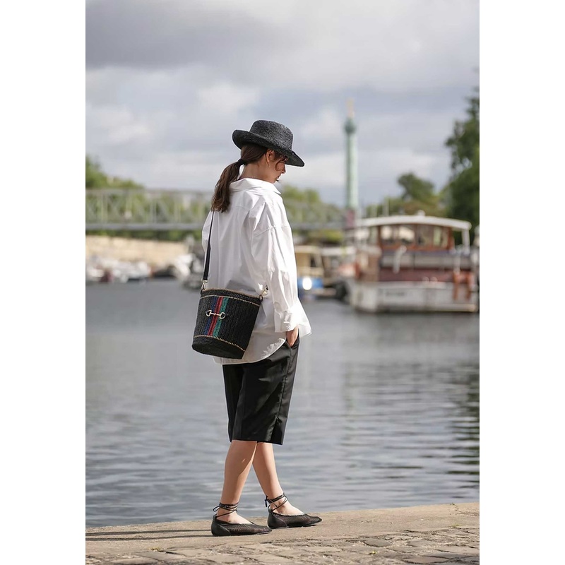 Raffia Soa Noir-Raye-It