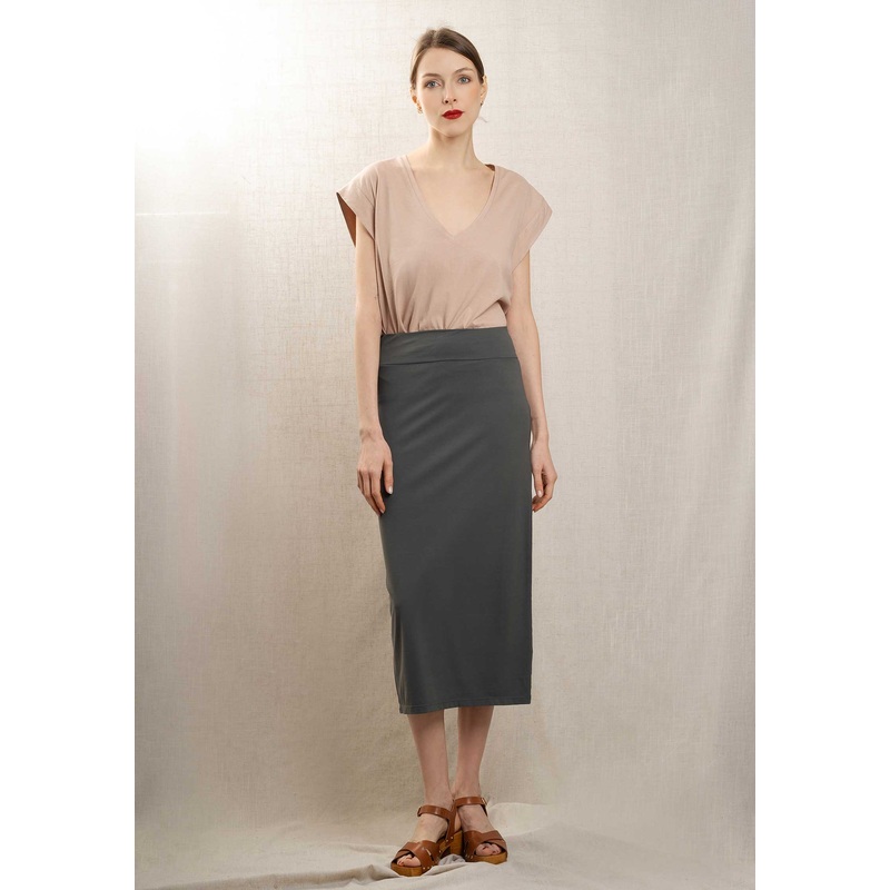 Skirt L952sg009 Gonna Penna Grey