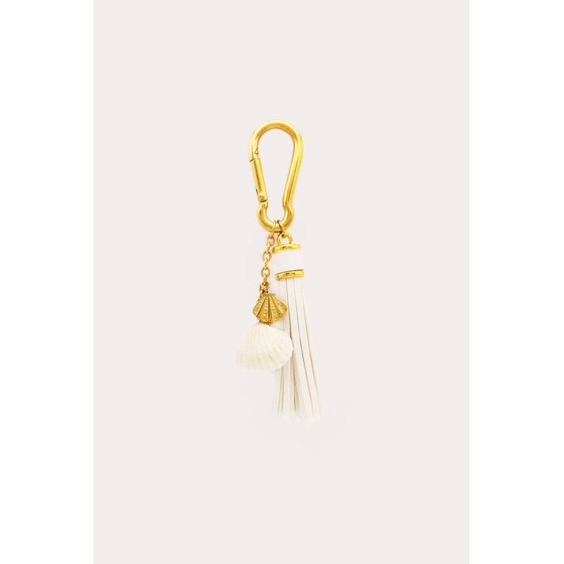 Yp4422 Key Charm Saltwater Tassel White
