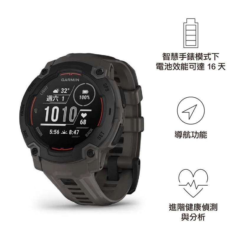 VIP  PreSale VIP Exclusive Earliest arrival around 2-8 weeksGPS Instinct E 45mm Black with Charcoal Silicone