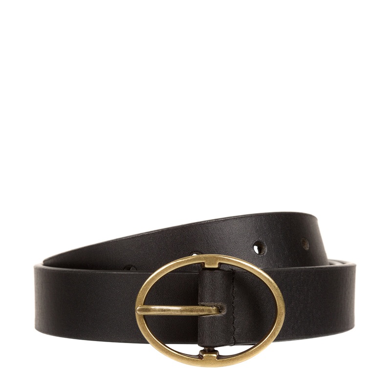 Black Fine Leather Ladies' Belt