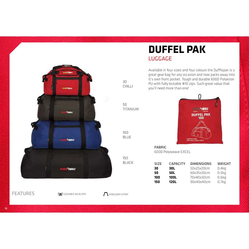 Black & Wolf - Foldable DufflePack 150L