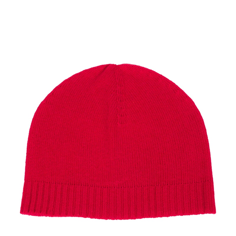 'Bowness' Chilli Red Cashmere & Merino Wool Beanie Hat