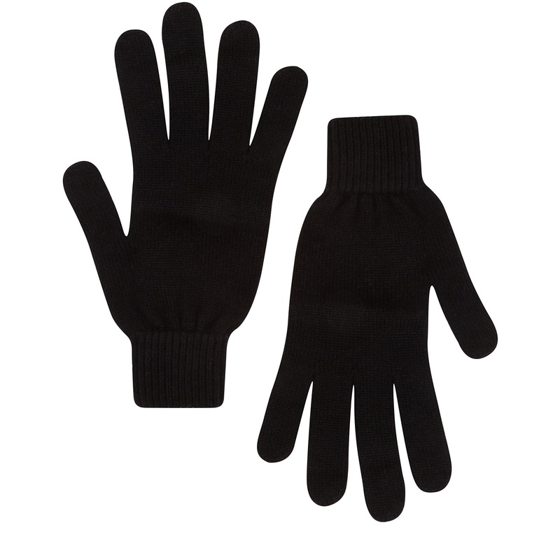 'Caldbeck' Black Cashmere & Merino Wool Extra Large Gloves