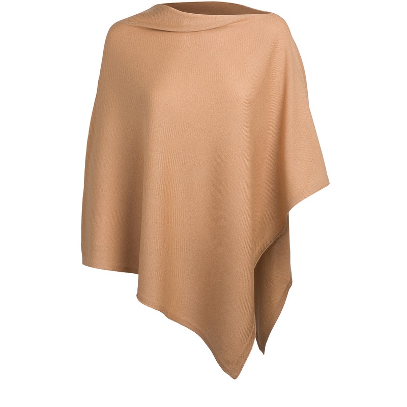 'Eskdale' Caramel Cashmere & Merino Wool Poncho