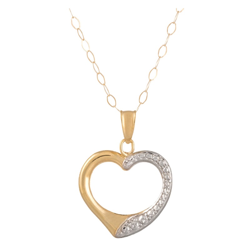 Gift Packaged 'Safiya' 9ct Yellow & White Gold Heart Necklace