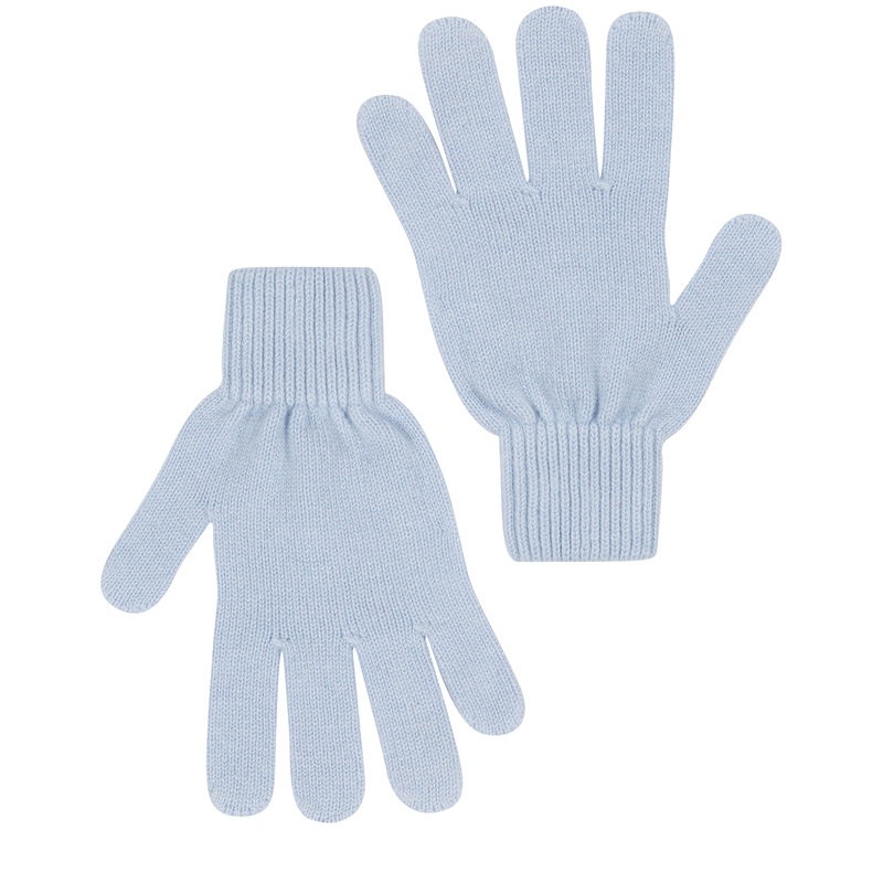'Windermere' Powder Blue Cashmere & Merino Wool Gloves