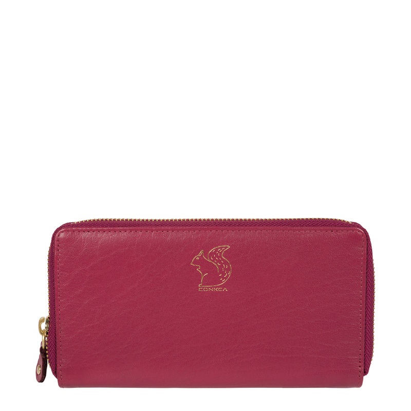 'Aisling' Orchid Zip Round Leather Purse