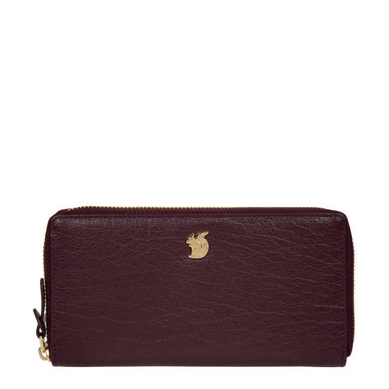 'Aisling' Plum Leather RFID Purse