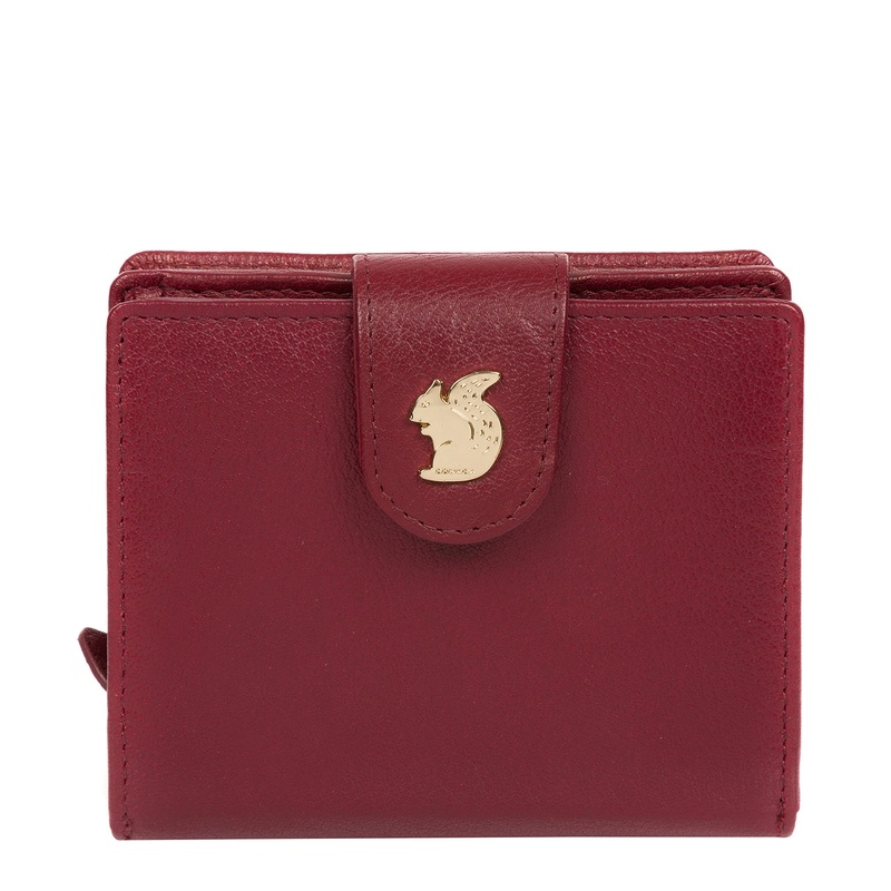 'Azaria' Deep Red Leather RFID Purse