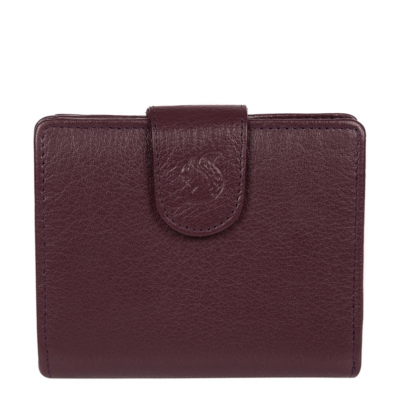 'Azaria' Plum Bi-Fold Leather Purse