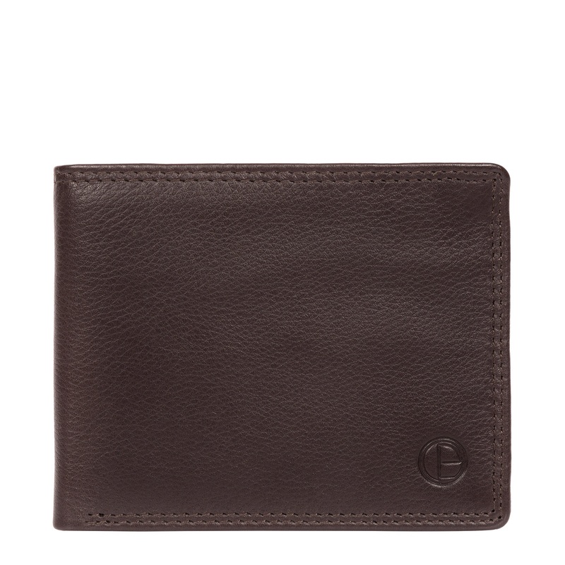 'Baltimore' Black Coffee Leather Bi-Fold Wallet