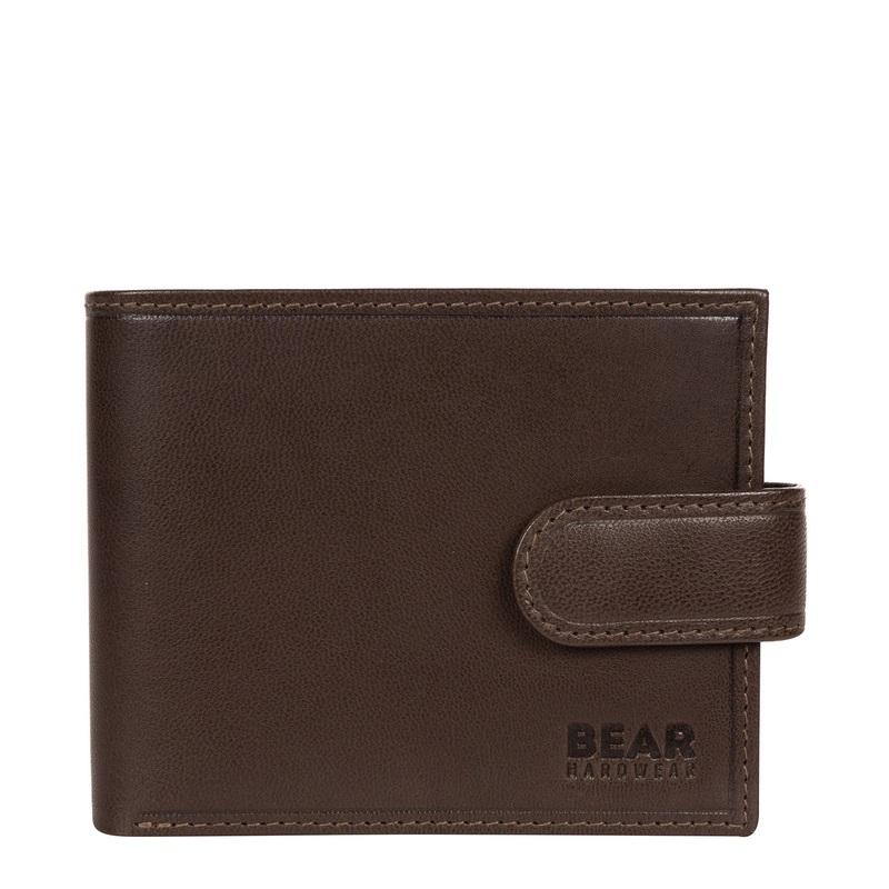 'Borge' Dark Brown Leather Bi-Fold Wallet