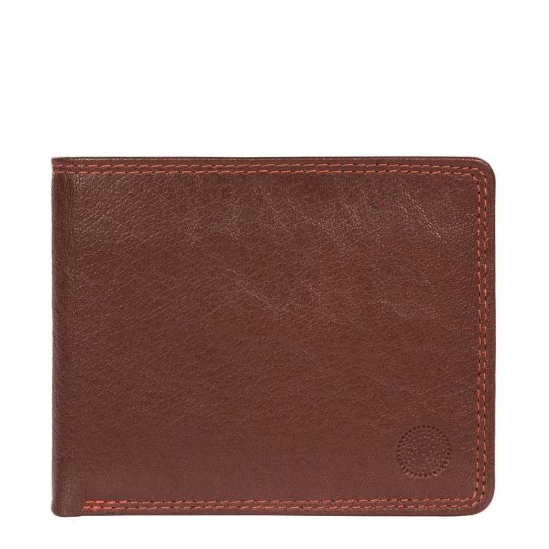 'Campbell' Conker Brown Bi-Fold Leather Wallet