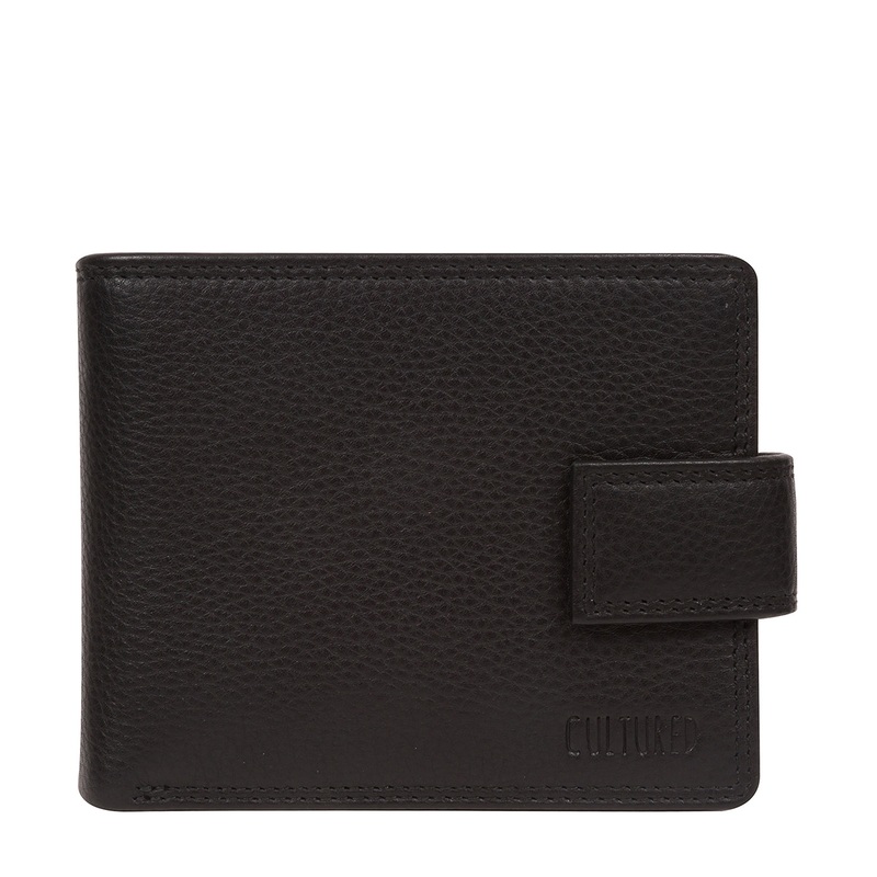 'Dean' Black Leather Bi-Fold Wallet