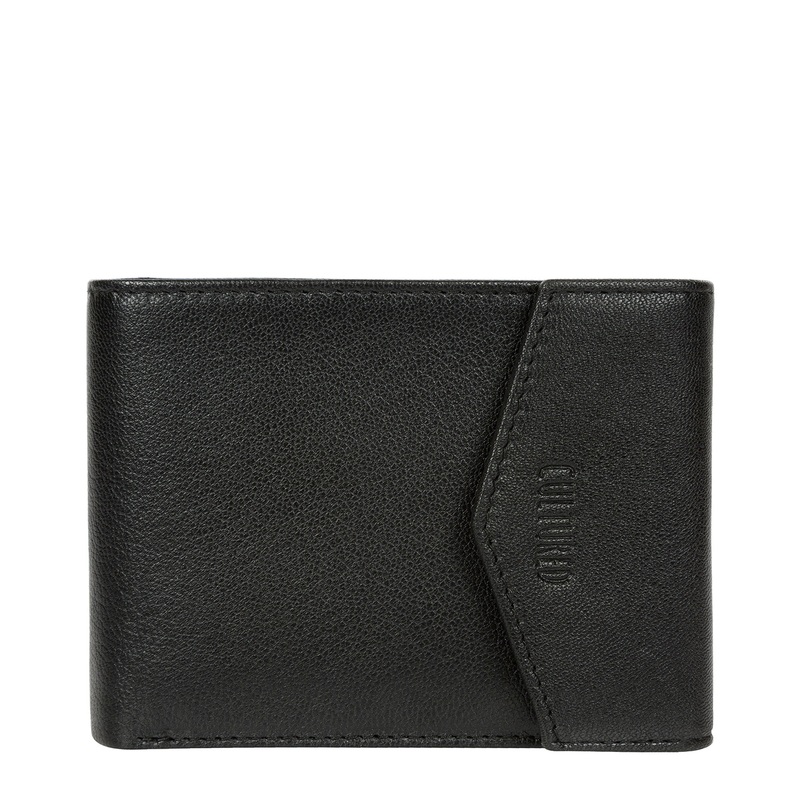 'Doyle' Black Leather Bi-Fold Wallet