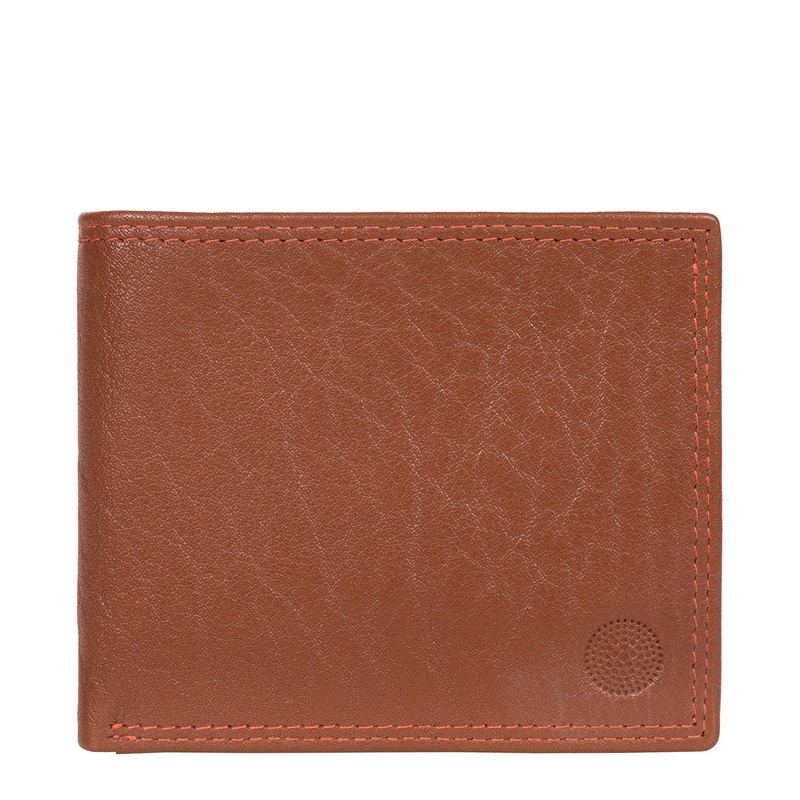 'Edge' Chestnut & Orange Bi-Fold Leather RFID Wallet