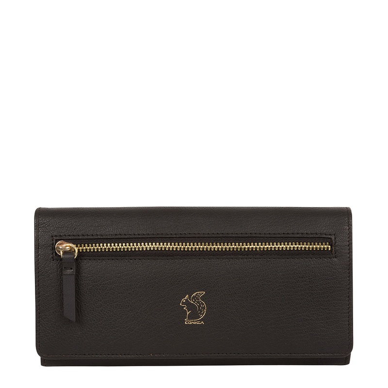 'Fenny' Pebble Black Leather Purse